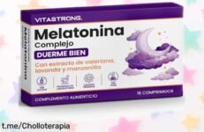 Pastillas de melatonina Vitastrong Complex para dormir rápido y bien, ¡un ofertón que no te puedes perder y que hará tus noches más suaves!