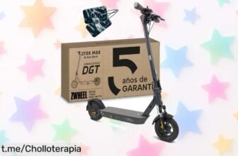 Patinete eléctrico Zfox Max Zwheel: ¡sólido, potente y plegable! Aprovecha este chollazo limitado de 800W para que tus paseos sean rápidos y fáciles. No te lo pierdas, ¡déjate llevar por la aventura!