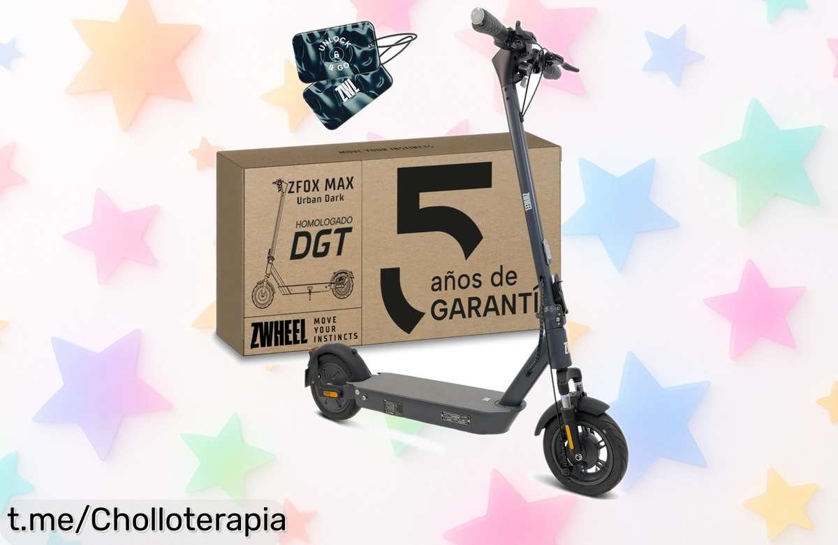 Patinete eléctrico Zfox Max Zwheel: ¡sólido, potente y plegable! Aprovecha este chollazo limitado de 800W para que tus paseos sean rápidos y fáciles. No te lo pierdas, ¡déjate llevar por la aventura!