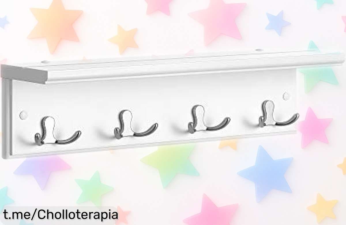 Perchero de pared con estante SONGMICS que organiza tu entrada y aguanta hasta 25 kg, ¡ofertón único para tener todo en su lugar! Hazlo tuyo antes de que se agote.