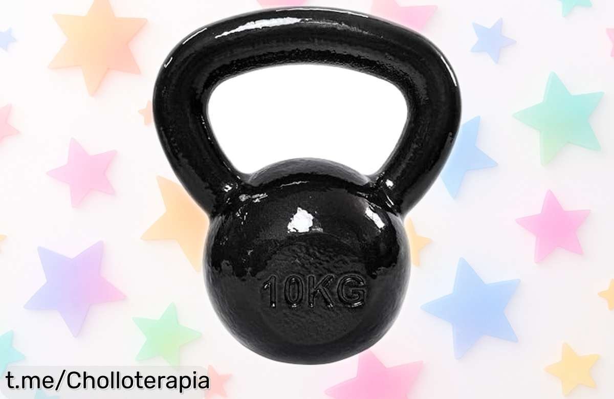 Pesa rusa de hierro fundido Amazon Basics de 10 kg a precio loco, entrena fuerte y mejora tu fuerza en casa con este indispensable que no querrás dejar escapar.