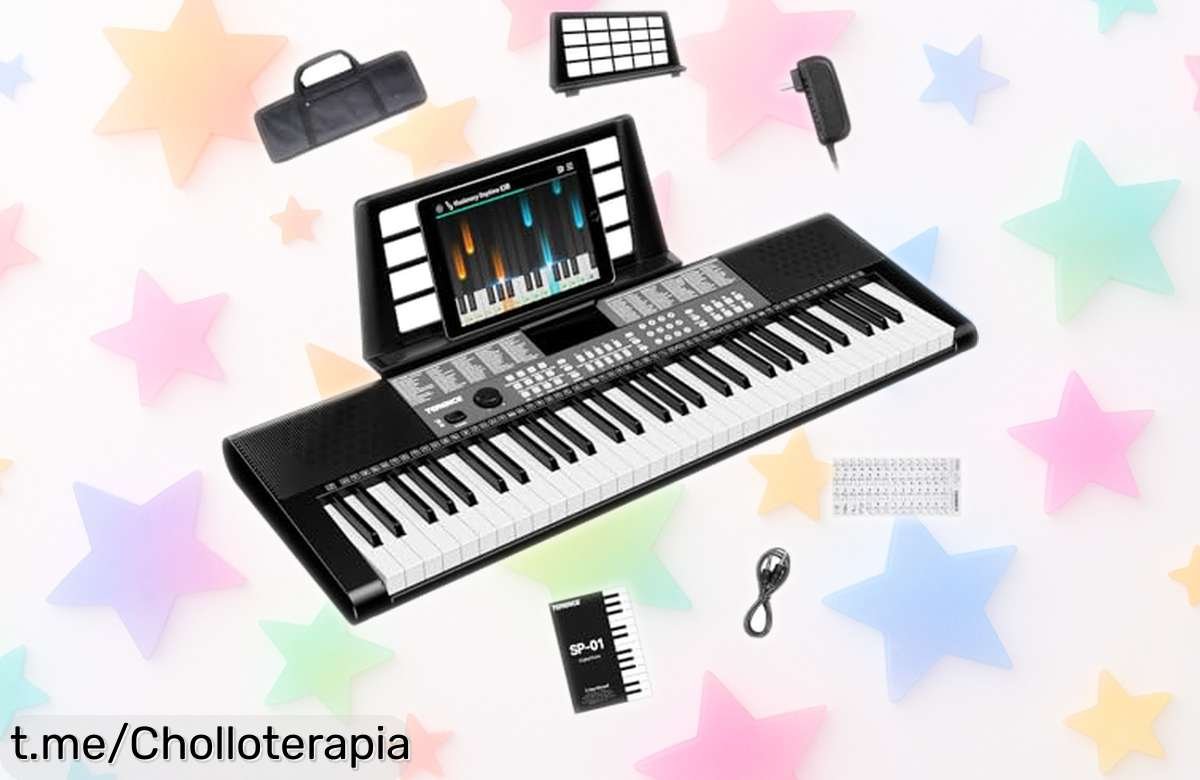 Piano digital TERENCE de 61 teclas, sonido impresionante y portátil a un precio loco: ¡no pierdas la oportunidad de hacer música y disfrutarla al máximo ya!