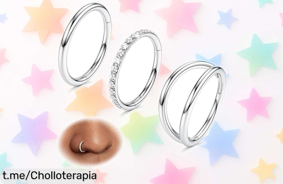 Piercing para nariz y oreja BodyBonita: lote de 3 piezas en acero inoxidable a un precio increíble, perfectas para brillar sin preocupaciones y siempre listas para tus nuevas aventuras.