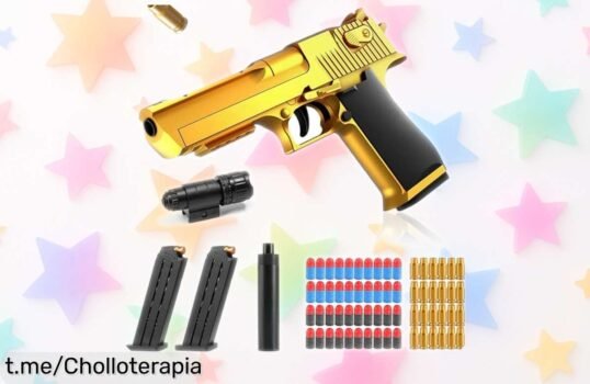 Pistola de juguete de espuma que dispara como un rayo, ideal para jugar en grupo y disfrutar al máximo. ¡No te la pierdas, ahora está a un precio de locura!