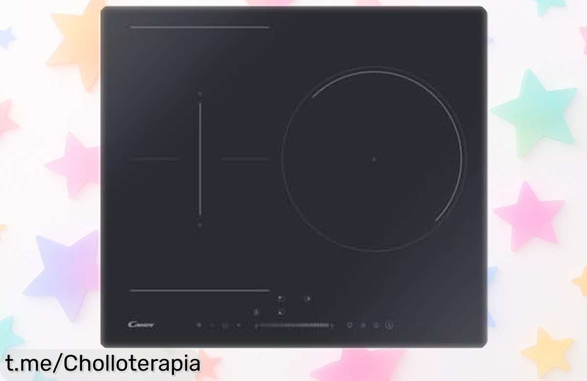 Placa de inducción Candy CTPS63SCTTWIFI con 3 fuegos y zona flexible a precio regalado, cocina rápido y fácil. ¡No te lo pierdas!