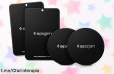 Placas metálicas Spigen en pack de 4 para que tu móvil siempre esté fijo y seguro, ¡no te pierdas este ofertón que volará!