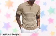 Polo de manga corta COOFANDY a rayas, ¡un precio de escándalo para lucir impecable! No te quedes sin renovar tu armario. ¡Compra ya y dale un toque fresco a tu estilo!