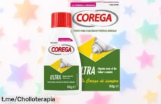 Polvo Corega Ultra para prótesis dentales que fija todo el día y te deja hablar y comer sin preocupaciones a un precio loco que no puedes dejar escapar.