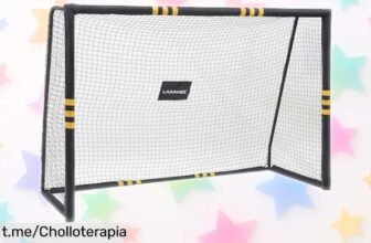 Portería de fútbol LARMNEE de 240 cm, un chollo que aguanta cualquier tiro y hace que jugar en casa sea como ser un pro; no te la pierdas o tu próximo gol se quedará en el aire.