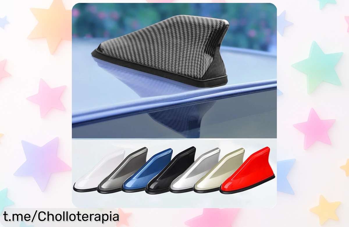 Potente antena aleta de tiburón para coche que mejora la señal y actualiza tu estilo con fibra de carbono, ¡gran chollo para tu auto que no puedes dejar pasar!