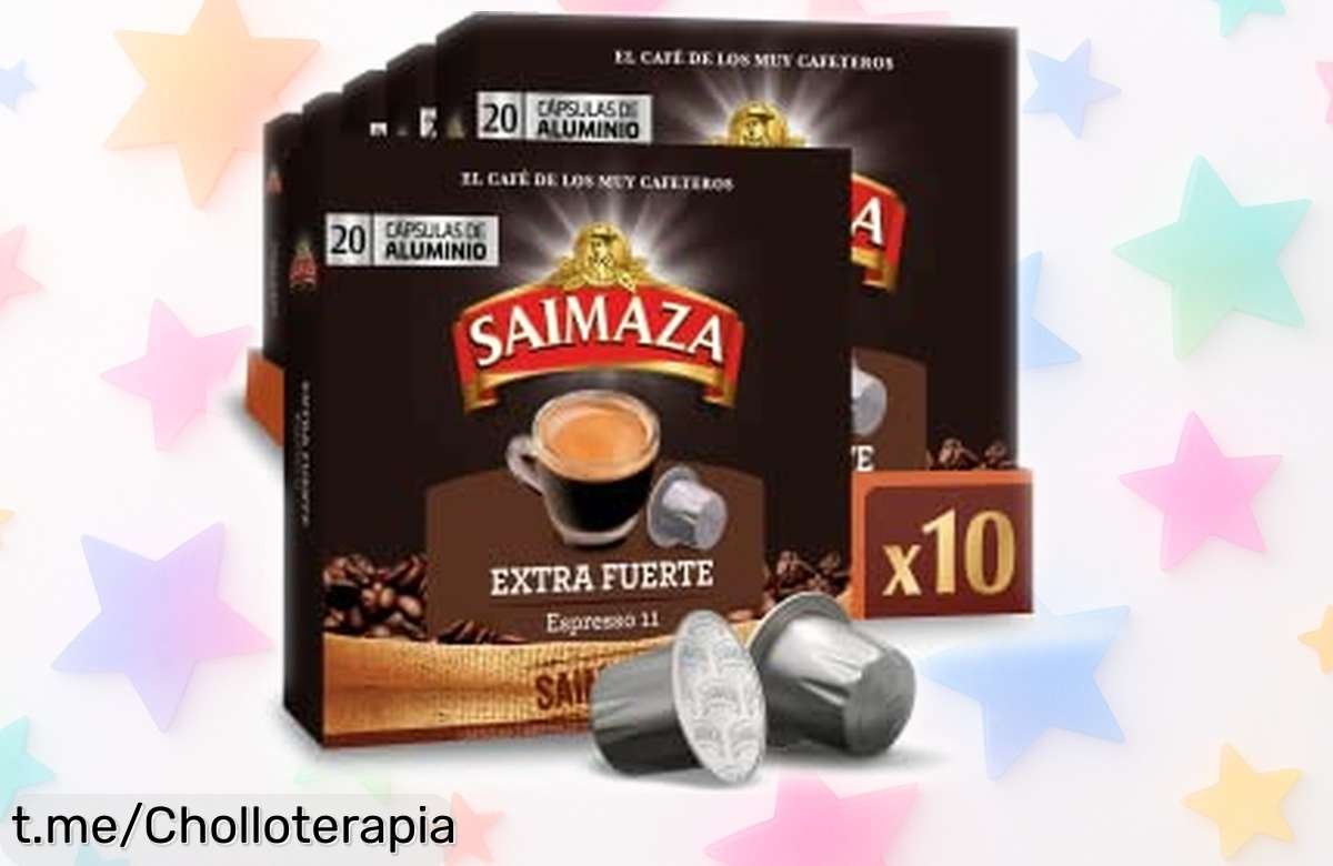 Potente café Espresso Saimaza Extra Fuerte en cápsulas: ¡chollazo de 200 unidades para tus mañanas! Despierta todos los días con energía y sabor, no te lo pierdas.