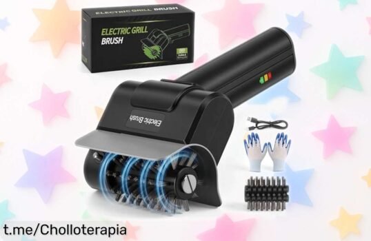 Potente cepillo eléctrico para barbacoa Ovshnrr: limpieza sin esfuerzo y 90 minutos de autonomía. ¡Aprovecha este chollo descomunal antes que se agote!