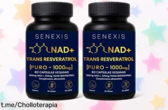 Potente pack de 2 NAD Resveratrol Puro con 1000mg para activar tu energía y proteger tu cerebro; ¡tremenda oferta que sentirás en cada día!