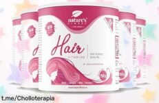 Potente pack de 5 vitaminas Nature’s Finest para piel y pelo, con colágeno y biotina; ¡una ganga que iluminará tu belleza! No pierdas esta oportunidad única para brillar ya.