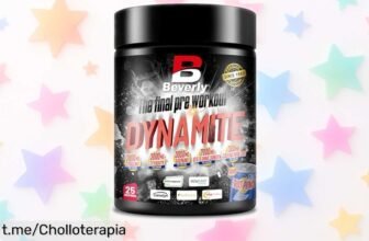 Potente pre entreno Beverly Dynamite con beta alanina y creatina a precio rebajado, ¡prepárate para darlo todo en el gym! No dejes pasar este chollazo único que activa tu energía.