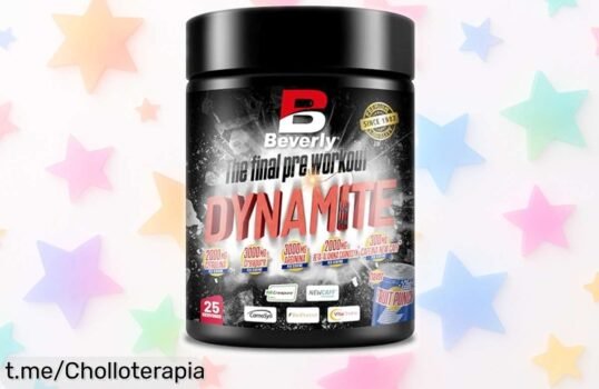 Potente pre entreno Beverly Dynamite con beta alanina y creatina a precio rebajado, ¡prepárate para darlo todo en el gym! No dejes pasar este chollazo único que activa tu energía.