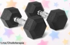 Potente set de mancuernas hexagonales Amazon Basics de 8 kg a precio rebajado, entrena en casa y ponte fuerte sin complicaciones, ¡no te lo pierdas!