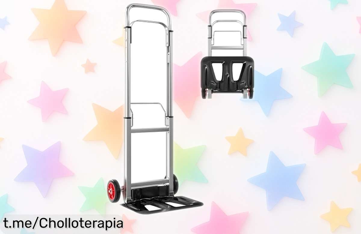 Práctica y ligera carretilla plegable HOMCOM que aguanta 90 kg, un chollazo para verte libre de cargas. Aprovecha esta oferta antes de quedarte sin ella. ¡No esperes más!