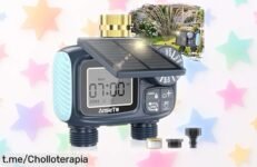 Programador de riego solar AnseTo con 2 salidas a un precio loco, controla el agua en dos zonas y aprovecha la luz del sol, ¡no te quedes sin él y dale esa vida a tu jardín!