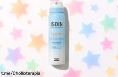 Protector solar facial en spray ISDIN con SPF50, ahora a un precio de escándalo para cuidar tu piel fácil y sin rastro blanco. ¡No te lo pierdas y disfruta del sol!