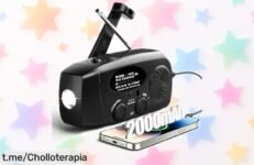 Radio de emergencia con manivela y linterna LED, esencial cuando se va la luz a un precio regalado; no pierdas esta oportunidad que te cuidará en momentos oscuros.