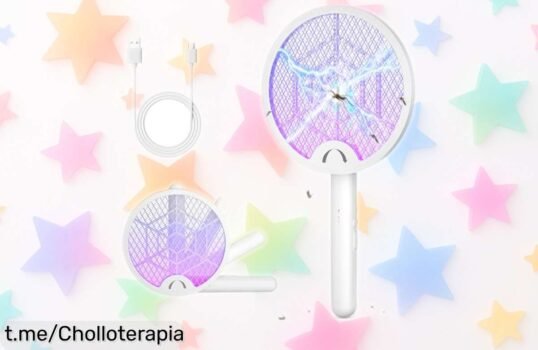Raqueta eléctrica YISSVIC 2 en 1 que fulmina mosquitos al instante; este chollo con luz UV y batería recargable te devuelve la calma, ¡aprovéchalo antes de que se acabe!