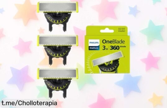 Recambios Philips OneBlade Original: ¡Pack de 3 hojas a precio loco para un afeitado sin complicaciones! Aprovecha este chollo antes de que se agote.