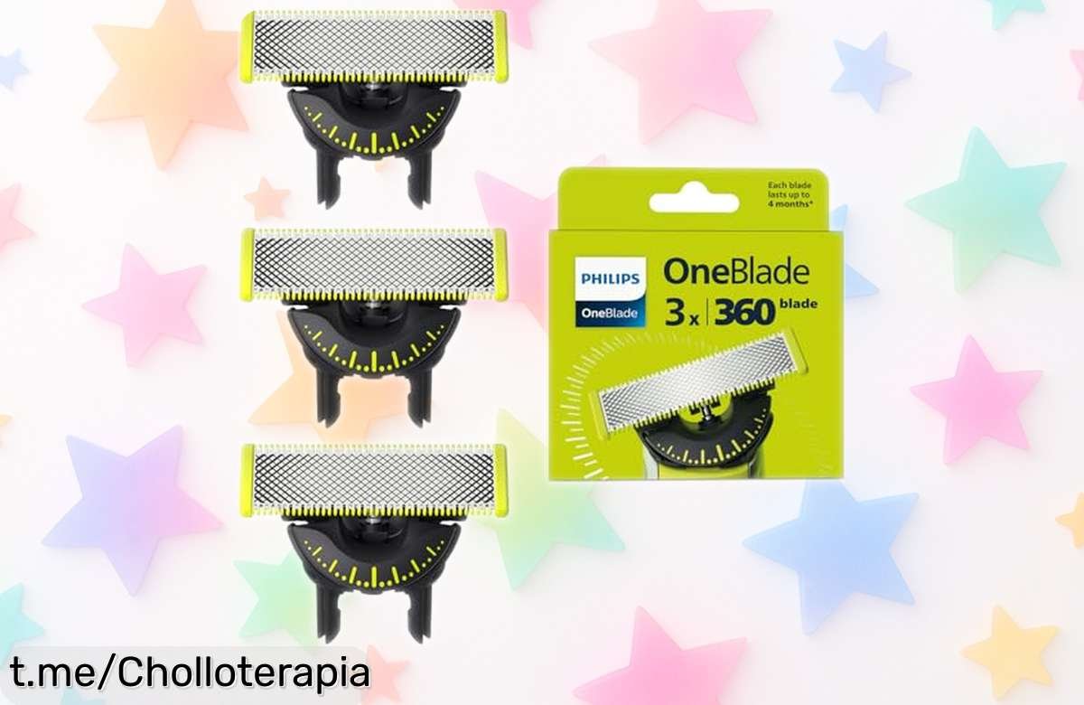 Recambios Philips OneBlade Original: ¡Pack de 3 hojas a precio loco para un afeitado sin complicaciones! Aprovecha este chollo antes de que se agote.
