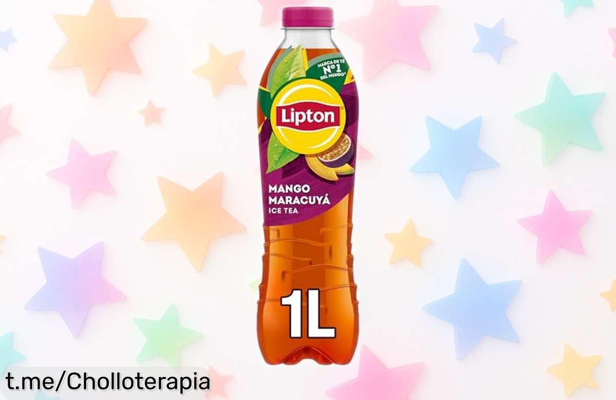 Refrescante botella de 1 litro de Lipton Té helado sabor mango maracuyá a precio loco, la delicia tropical que no querrás dejar escapar y disfrutar en cada sorbo.