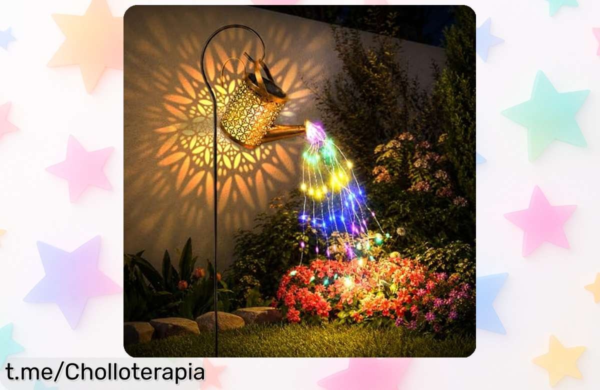 Regadera solar Adiwo con luces de hadas para jardín, ¡ofertón imperdible que iluminará tus noches! Aprovecha este precio de ganga y da vida a tu patio ya.