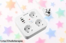 Regleta BOCHLION con 3 enchufes y 4 USB, espacio para todo y protección máxima: ¡no dejes pasar este ofertón que puede ser solo hoy!