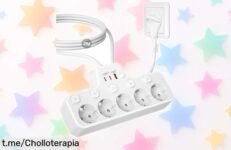 Regleta enchufe ultrafina con 5 tomas y USBC, ¡un ofertón que reduce el lío en tu hogar! Conéctate a la carga rápida antes de que se acabe esta oportunidad única.