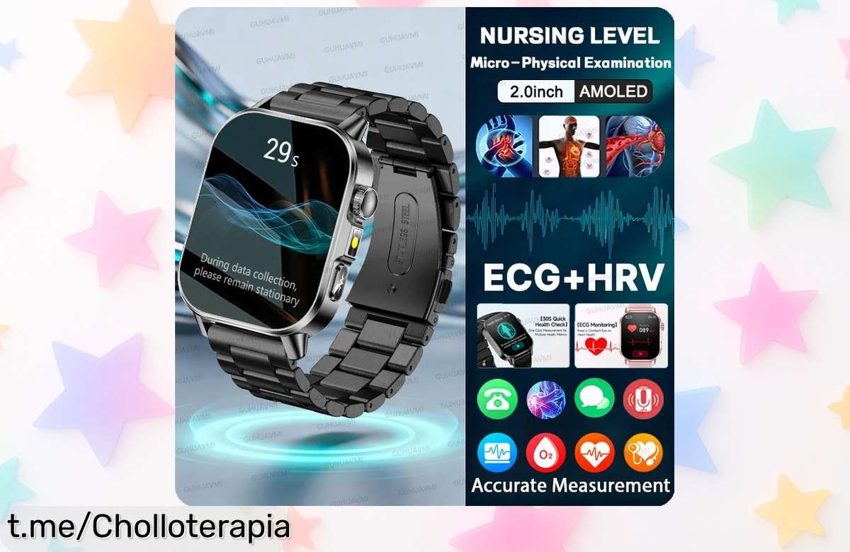 Reloj inteligente de salud con ECG y medidor de presión a un precio loco, ¡una ganga que no puedes dejar pasar para cuidar lo más importante: tu bienestar!