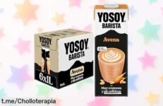 Sabor auténtico con la bebida vegetal de avena YOSOY en pack de 6 litros, ¡un ofertón que deleitará tus cafés y no querrás dejar pasar!