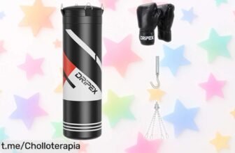 Saco de boxeo colgante Dripex con guantes incluidos, ¡rebajo brutal en el precio! Prepárate para entrenar a tu ritmo y siente la emoción del progreso cada día.