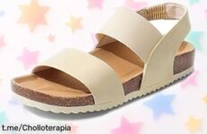 Sandalias planas Dream Pairs con suela adaptable y correa elástica: tu confort diario a un precio que te dejará boquiabierto, ¡no dejes escapar esta oportunidad!