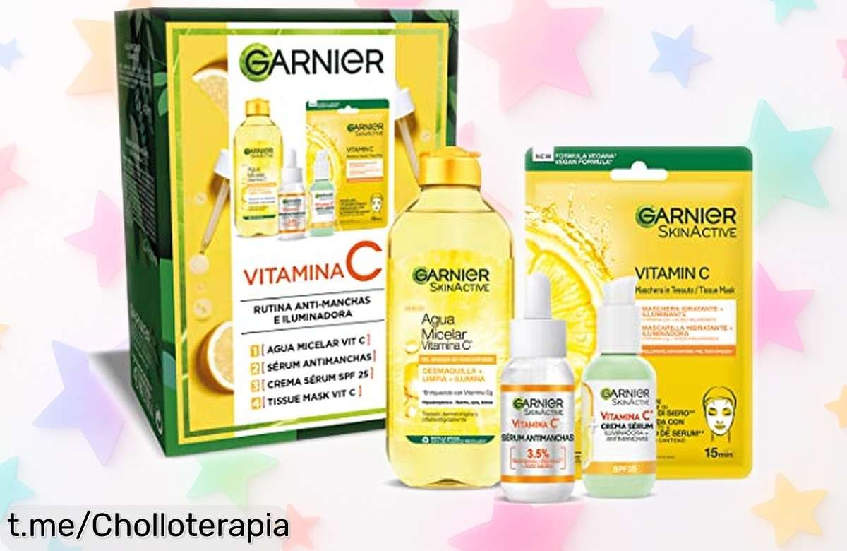Set Garnier con sérum y mascarilla para manchas: ¡Aprovecha este chollo de hidratación intensa que ilumina tu piel desde el primer uso! No te lo pierdas, ¡hazlo tuyo ya!