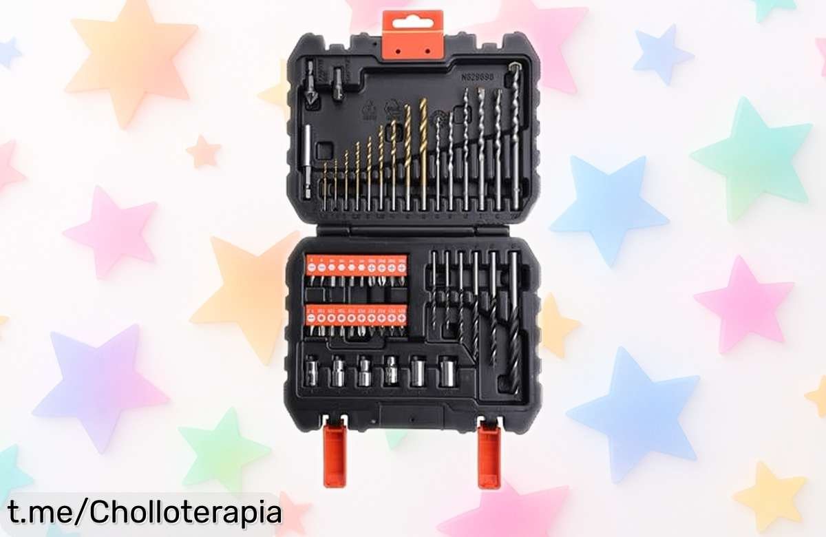 Set de 50 piezas Black+Decker para taladrar y atornillar: ¡No te pierdas este chollazo con brocas de titanio! Con todo a mano, cada proyecto será pan comido.