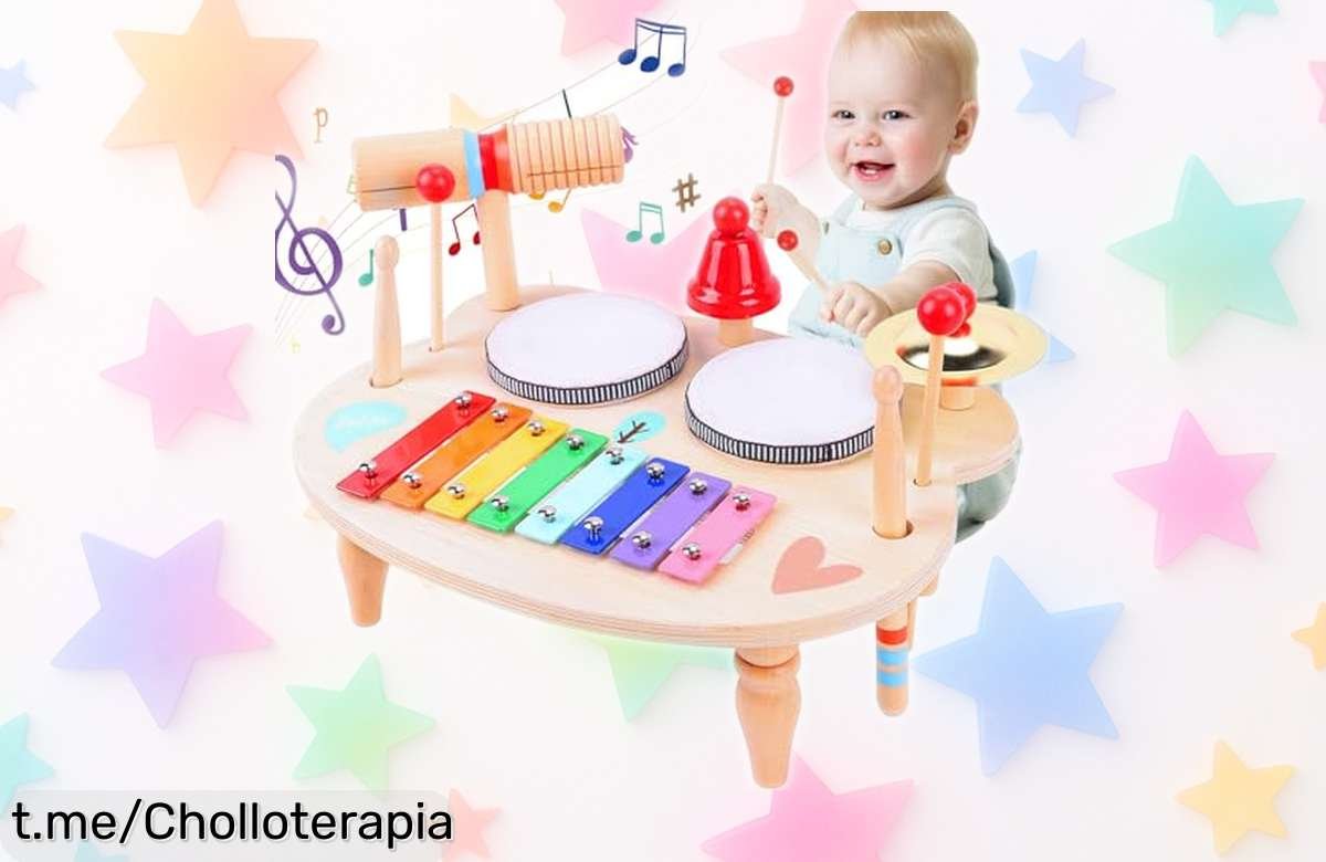 Set de instrumentos musicales infantiles LZDMY en madera: ¡ofertón a precio de risa para que los peques aprendan y se diviertan mientras mejoran su coordinación!