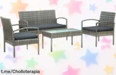 Set de muebles de jardín vidaXL con cojines, el ofertón que le dará un toque chulo a tu terraza. ¡No te lo pierdas, esta oportunidad es única y se va volando!
