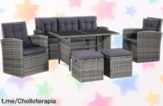 Set de muebles de jardín vidaXL con sofá y sillones, ideal para tus días al aire libre: ¡aprovecha este ofertón tirado de precio antes que se acabe!