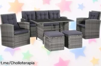 Set de muebles de jardín vidaXL con sofá y sillones, ideal para tus días al aire libre: ¡aprovecha este ofertón tirado de precio antes que se acabe!