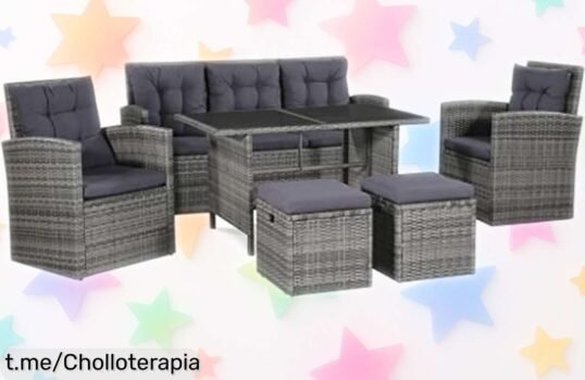 Set de muebles de jardín vidaXL con sofá y sillones, ideal para tus días al aire libre: ¡aprovecha este ofertón tirado de precio antes que se acabe!