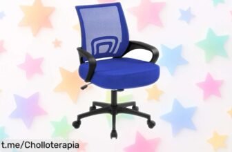 Silla de escritorio Yaheetech con respaldo transpirable y ajuste lumbar, ¡descuento brutal para que trabajes cómodo en casa o la oficina! No dejes pasar esta oportunidad única.
