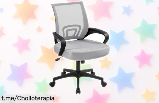 Silla de escritorio Yaheetech con soporte lumbar y respaldo transpirable, un ofertón ideal para estudiar o trabajar cómodamente ¡No dejes pasar esta oportunidad única!