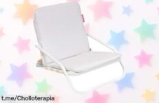 Silla de playa Flamingueo ultra portátil con respaldo plegable y asa tipo bolso, ¡ahora a un precio rebajado que no podrás dejar escapar! Disfruta del verano sin complicaciones.