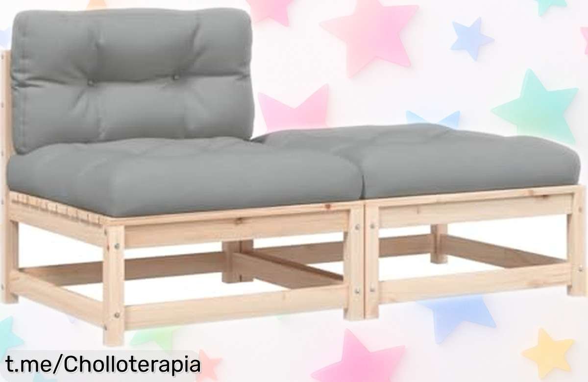 Sofá modular de jardín vidaXL: un ofertón versátil que funciona como mesa o sillón, con cojines y diseño resistente. Renueva tu patio al mejor precio y disfruta del verano como nunca.