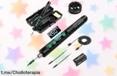 Soldador de estaño inalámbrico Flintronic con pantalla LCD, ¡puedes ajustar la temperatura en un segundo! Aprovecha este ofertón y repara lo que quieras al instante.