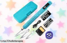 Soldador inalámbrico portátil diymore USBC con pantalla LCD y temperatura ajustable, ¡aprovéchalo antes de que se agote a un precio loco!