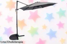 Sombrilla GarveeHome Roma de 300 cm: Sombra donde quieras con un poste que gira, ¡descubre este ofertón a precio tirado y disfruta del verano sin preocupaciones!